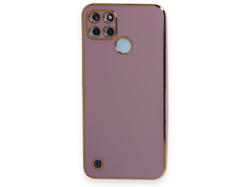 Newface Realme C25Y Kılıf Volet Silikon - Mor