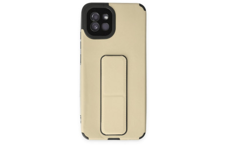 Newface Samsung Galaxy A03 Kılıf Mega Standlı Silikon - Gold