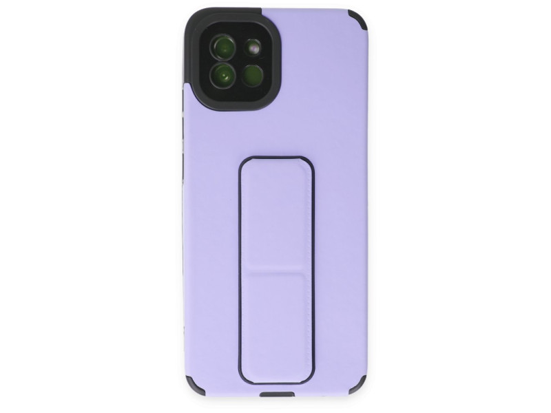 Newface Samsung Galaxy A03 Kılıf Mega Standlı Silikon - Lila