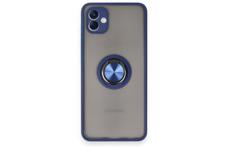 Newface Samsung Galaxy A04 Kılıf Montreal Yüzüklü Silikon Kapak - Lacivert