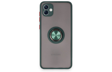 Newface Samsung Galaxy A04 Kılıf Montreal Yüzüklü Silikon Kapak - Yeşil