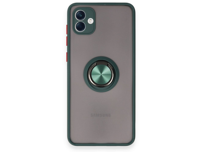 Newface Samsung Galaxy A04 Kılıf Montreal Yüzüklü Silikon Kapak - Yeşil