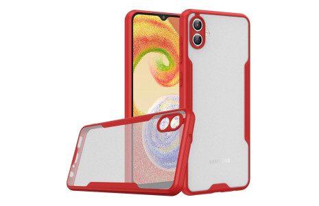 Newface Samsung Galaxy A04 Kılıf Platin Silikon - Kırmızı