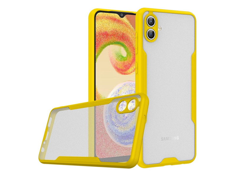 Newface Samsung Galaxy A04 Kılıf Platin Silikon - Sarı