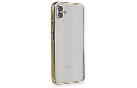 Newface Samsung Galaxy A04 Kılıf Razer Lensli Silikon - Gold