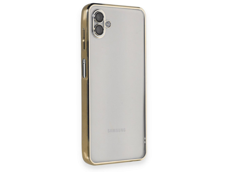 Newface Samsung Galaxy A04 Kılıf Razer Lensli Silikon - Gold