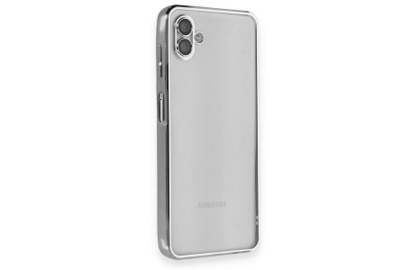Newface Samsung Galaxy A04 Kılıf Razer Lensli Silikon - Gümüş