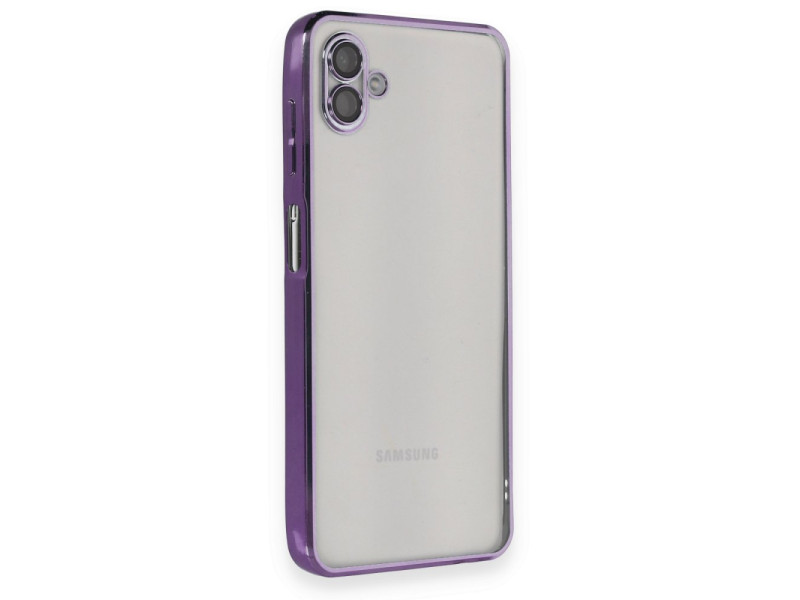 Newface Samsung Galaxy A04 Kılıf Razer Lensli Silikon - Mor