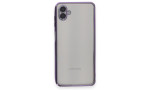 Newface Samsung Galaxy A04 Kılıf Razer Lensli Silikon - Mor