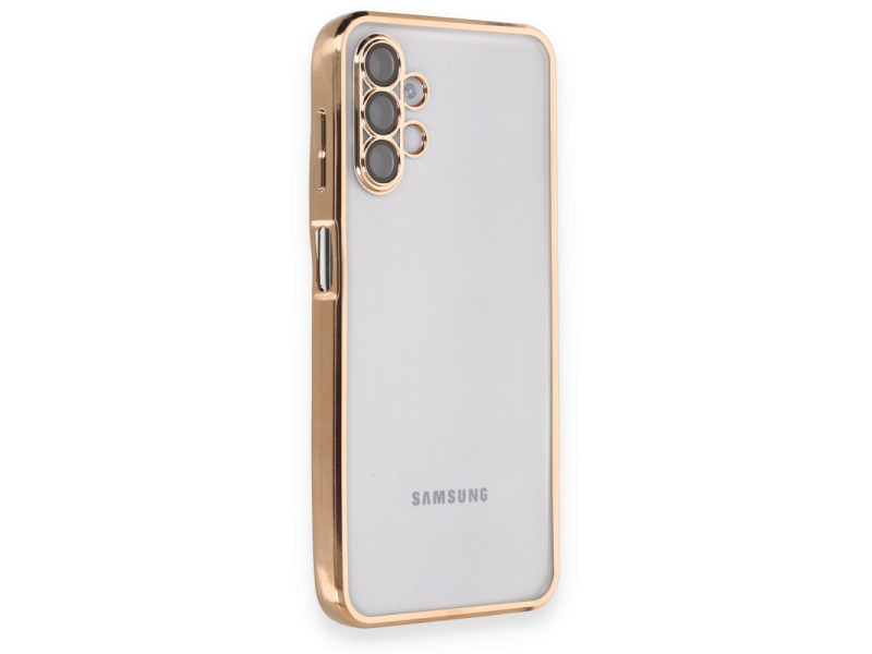 Newface Samsung Galaxy A04S Kılıf Razer Lensli Silikon - Gold