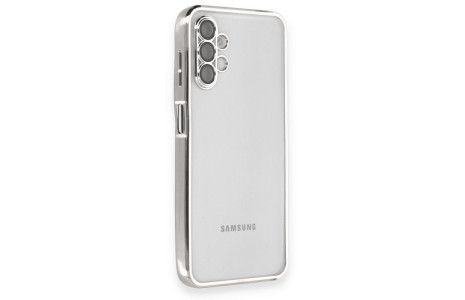 Newface Samsung Galaxy A04S Kılıf Razer Lensli Silikon - Gümüş