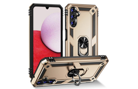 Newface Samsung Galaxy A04S Kılıf Sofya Yüzüklü Silikon Kapak - Gold