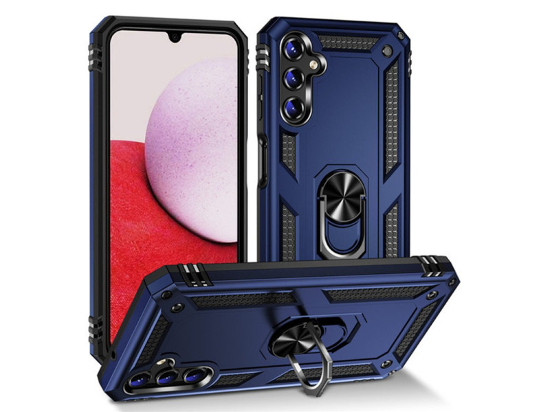 Newface Samsung Galaxy A04S Kılıf Sofya Yüzüklü Silikon Kapak - Lacivert