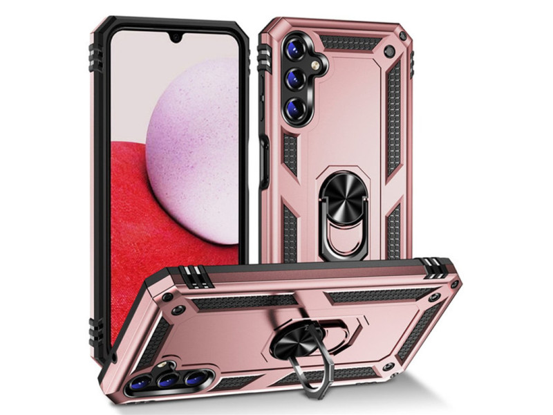 Newface Samsung Galaxy A04S Kılıf Sofya Yüzüklü Silikon Kapak - Rose