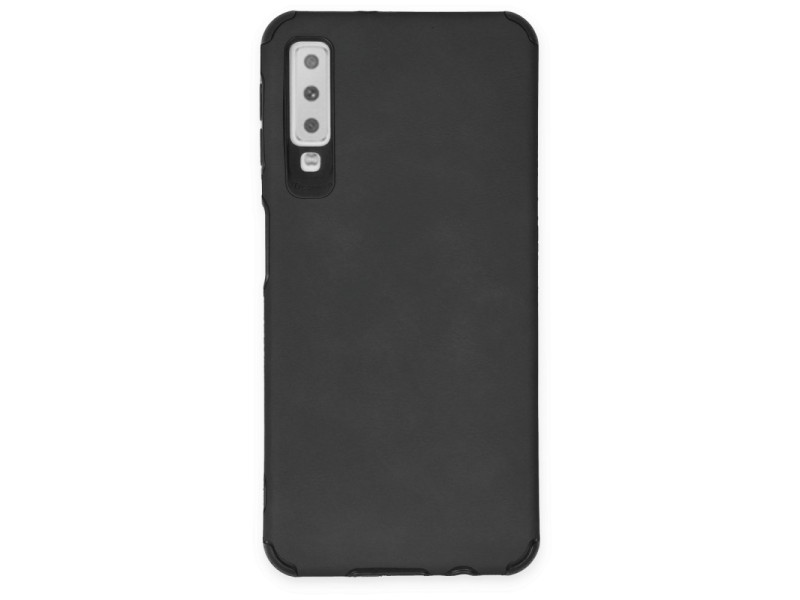 Newface Samsung Galaxy A7 2018 Kılıf Loop Deri Silikon - Siyah