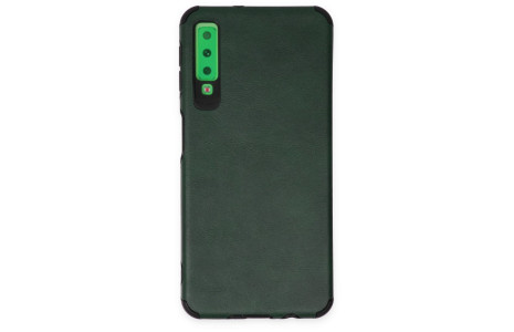 Newface Samsung Galaxy A7 2018 Kılıf Loop Deri Silikon - Yeşil