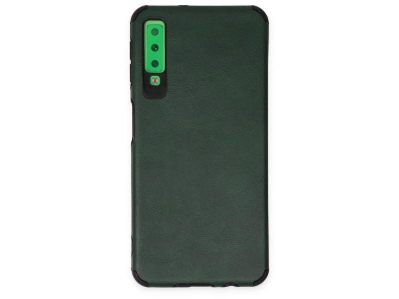 Newface Samsung Galaxy A7 2018 Kılıf Loop Deri Silikon - Yeşil