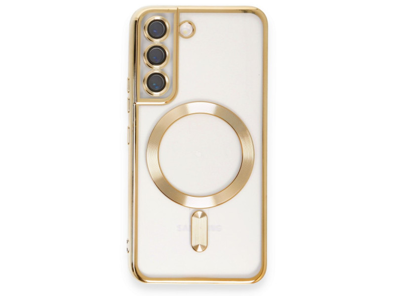Newface Samsung Galaxy S22 Kılıf Kross Magneticsafe Kapak - Gold