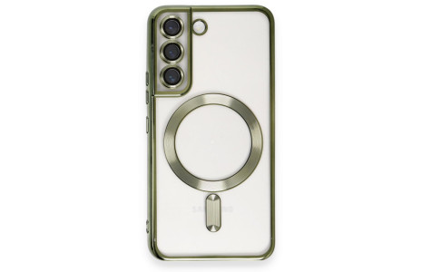 Newface Samsung Galaxy S22 Kılıf Kross Magneticsafe Kapak - Koyu Yeşil