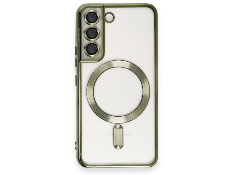 Newface Samsung Galaxy S22 Kılıf Kross Magneticsafe Kapak - Koyu Yeşil
