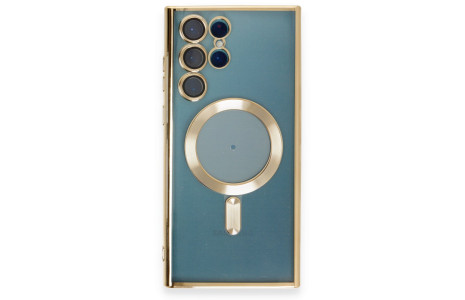 Newface Samsung Galaxy S22 Ultra Kılıf Kross Magneticsafe Kapak - Gold