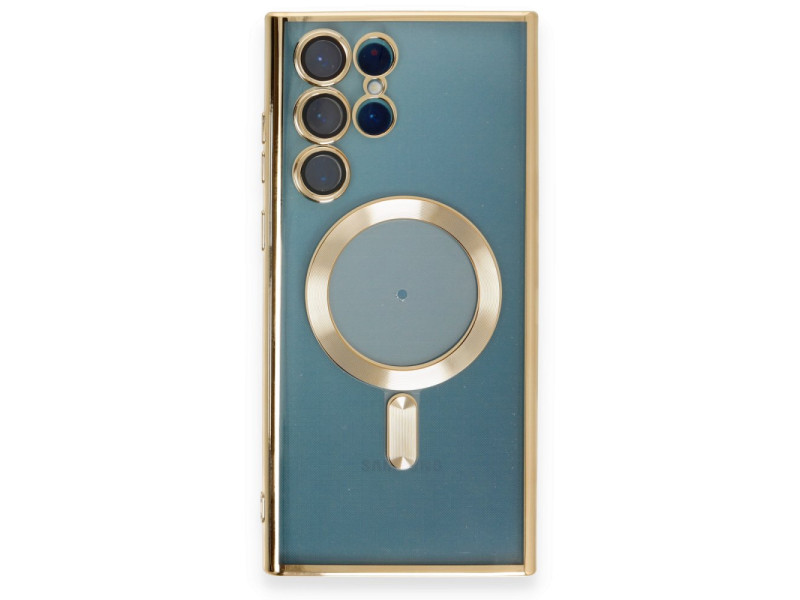 Newface Samsung Galaxy S22 Ultra Kılıf Kross Magneticsafe Kapak - Gold