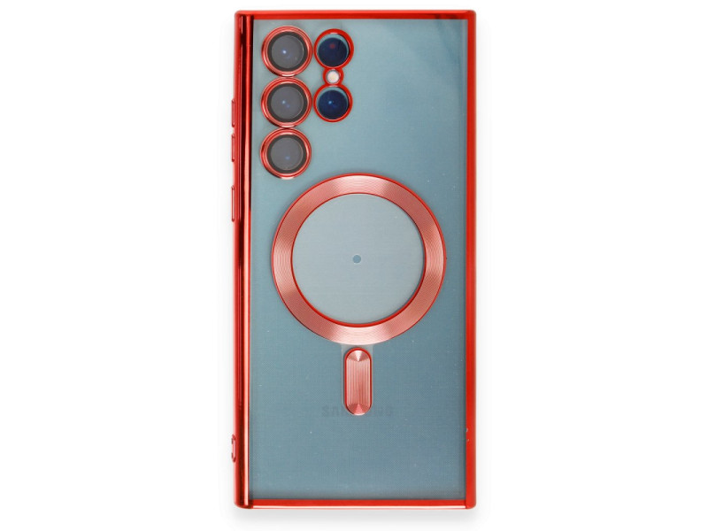 Newface Samsung Galaxy S22 Ultra Kılıf Kross Magneticsafe Kapak - Kırmızı
