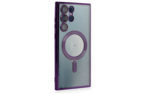 Newface Samsung Galaxy S22 Ultra Kılıf Kross Magneticsafe Kapak - Mor