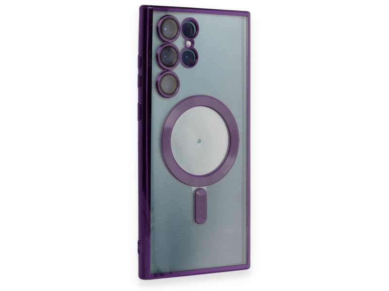 Newface Samsung Galaxy S22 Ultra Kılıf Kross Magneticsafe Kapak - Mor