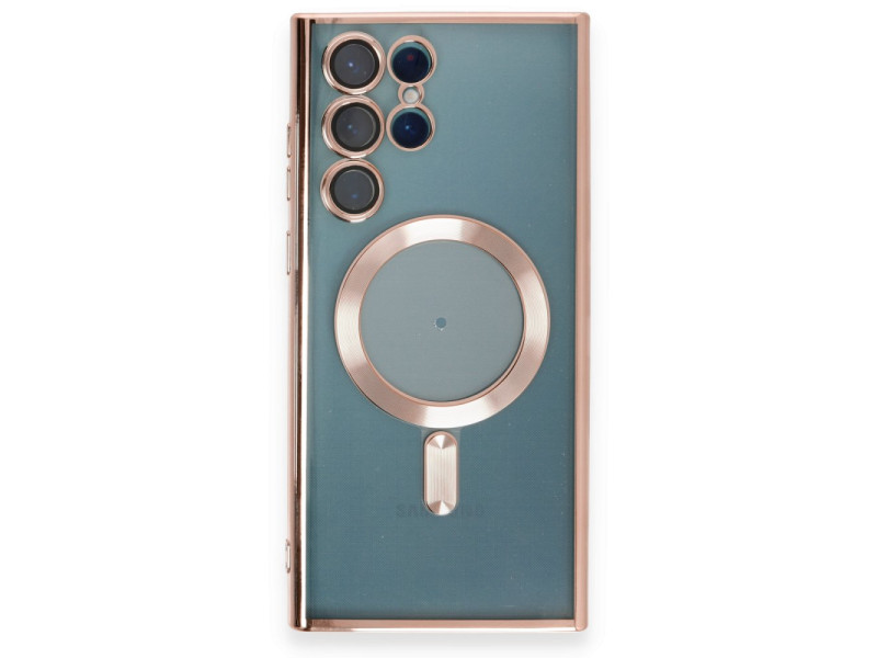 Newface Samsung Galaxy S22 Ultra Kılıf Kross Magneticsafe Kapak - Rose