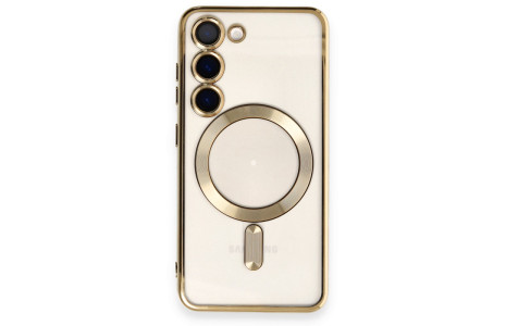 Newface Samsung Galaxy S23 Kılıf Kross Magneticsafe Kapak - Gold