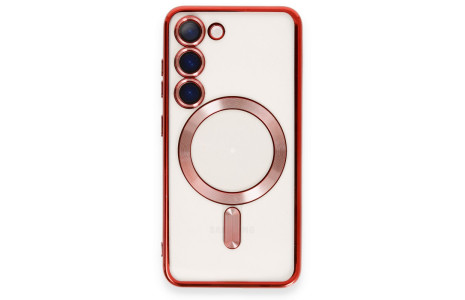 Newface Samsung Galaxy S23 Kılıf Kross Magneticsafe Kapak - Kırmızı