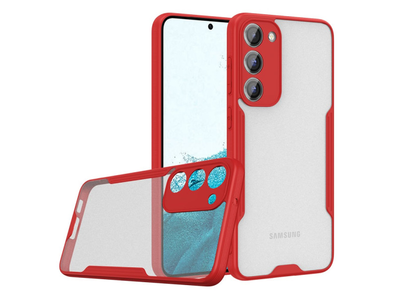 Newface Samsung Galaxy S23 Kılıf Platin Silikon - Kırmızı