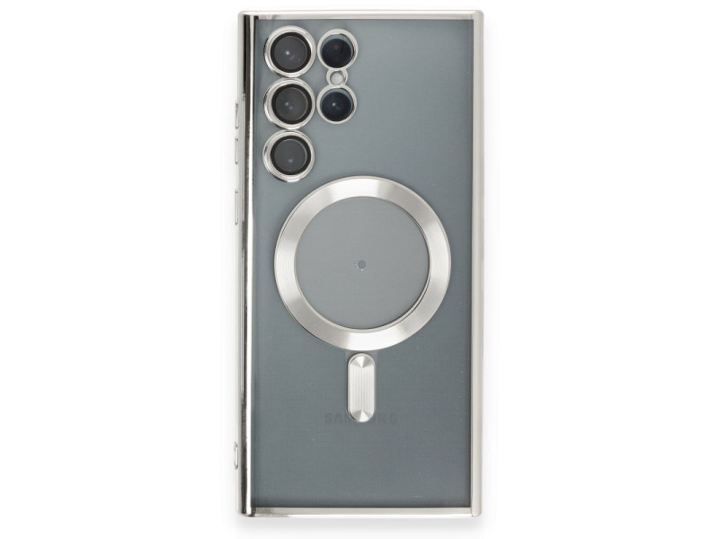 Newface Samsung Galaxy S23 Ultra Kılıf Kross Magneticsafe Kapak - Gümüş