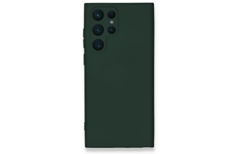 Newface Samsung Galaxy S23 Ultra Kılıf Nano içi Kadife Silikon - Koyu Yeşil