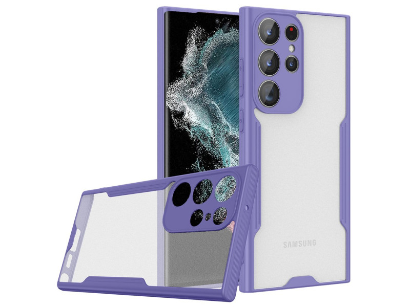 Newface Samsung Galaxy S23 Ultra Kılıf Platin Silikon - Lila