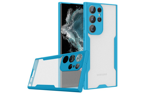 Newface Samsung Galaxy S23 Ultra Kılıf Platin Silikon - Mavi