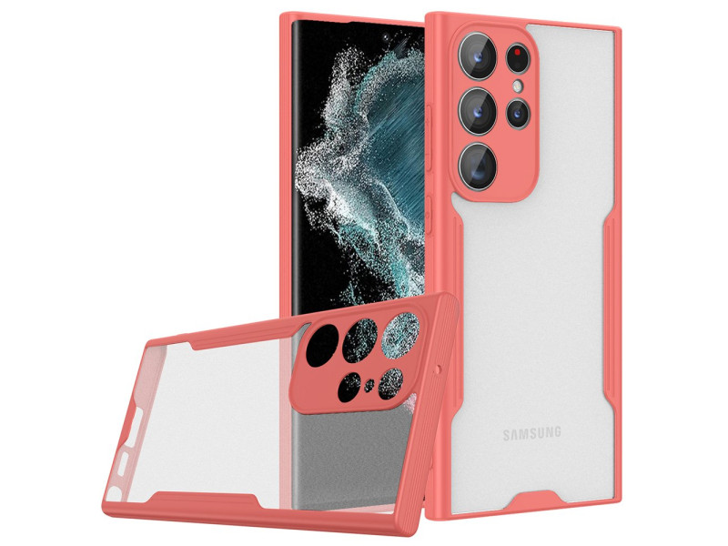 Newface Samsung Galaxy S23 Ultra Kılıf Platin Silikon - Pembe