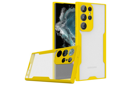 Newface Samsung Galaxy S23 Ultra Kılıf Platin Silikon - Sarı