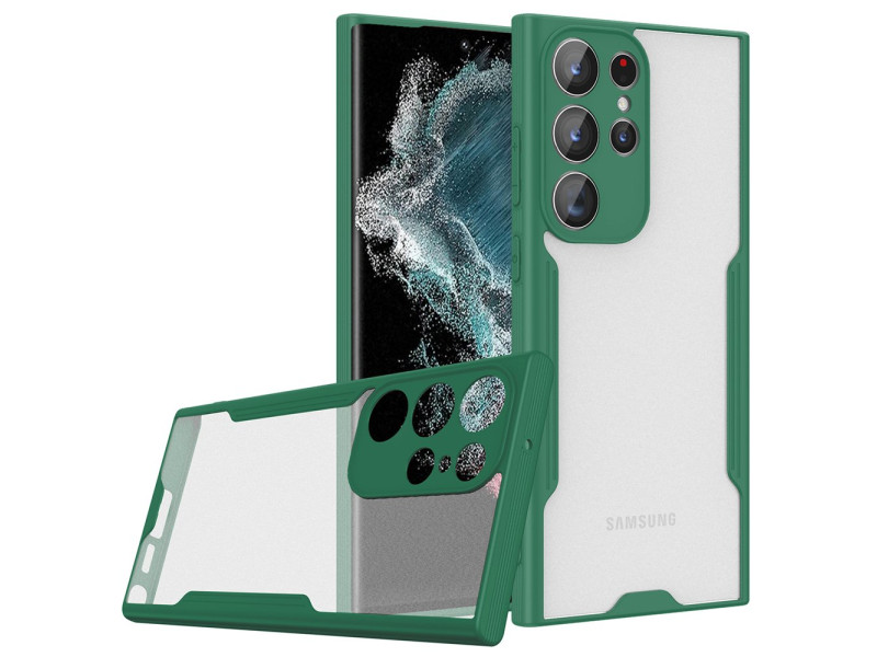Newface Samsung Galaxy S23 Ultra Kılıf Platin Silikon - Yeşil