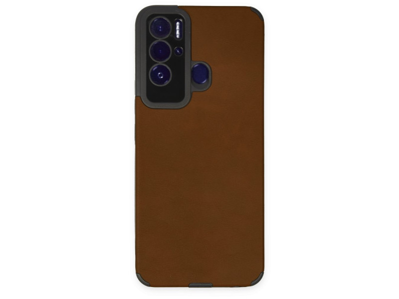 Newface Tecno Pova Neo Kılıf Loop Deri Silikon - Kahverengi