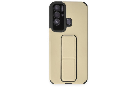Newface Tecno Pova Neo Kılıf Mega Standlı Silikon - Gold