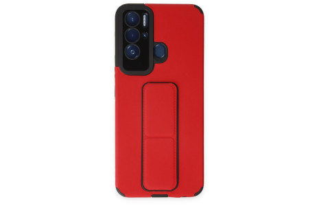 Newface Tecno Pova Neo Kılıf Mega Standlı Silikon - Kırmızı