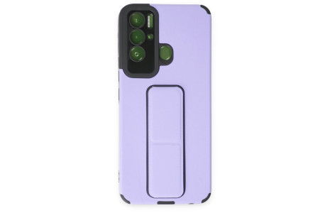 Newface Tecno Pova Neo Kılıf Mega Standlı Silikon - Lila