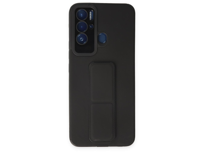 Newface Tecno Pova Neo Kılıf Mega Standlı Silikon - Siyah