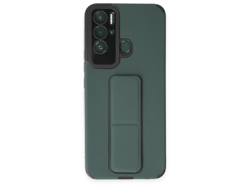 Newface Tecno Pova Neo Kılıf Mega Standlı Silikon - Yeşil