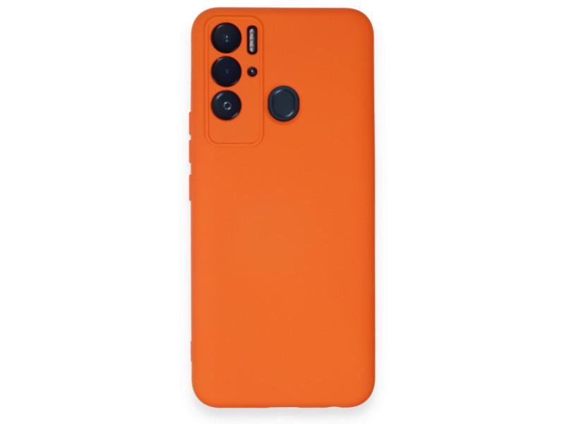 Newface Tecno Pova Neo Kılıf Nano içi Kadife Silikon - Turuncu