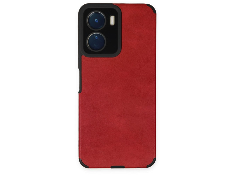 Newface Vivo Y16 Kılıf Loop Deri Silikon - Kırmızı