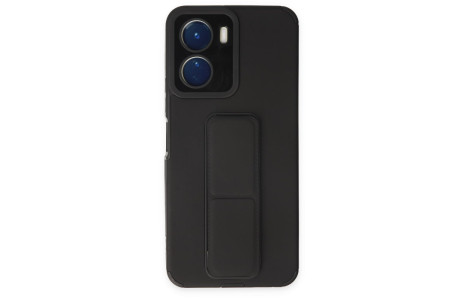 Newface Vivo Y16 Kılıf Mega Standlı Silikon - Siyah
