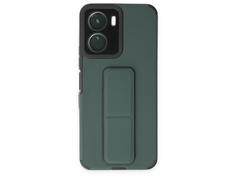 Newface Vivo Y16 Kılıf Mega Standlı Silikon - Yeşil